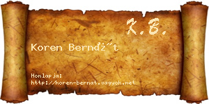 Koren Bernát névjegykártya